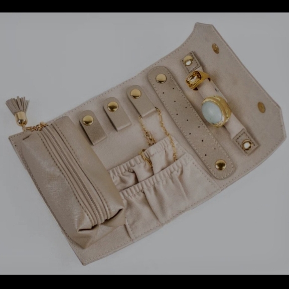 Palmer Travel Jewelry Roll, Organizer In Light Gold. NWOT. - Picture 5 of 10